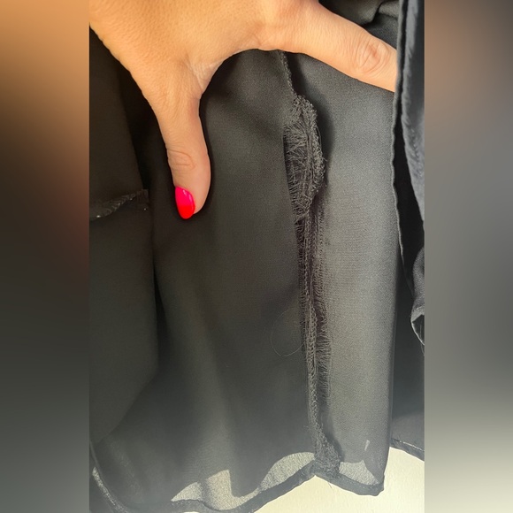 BCBGeneration Black Cocktail Dress Size M | Off-the-Shoulder Ruffles + Pockets! - Picture 8 of 8